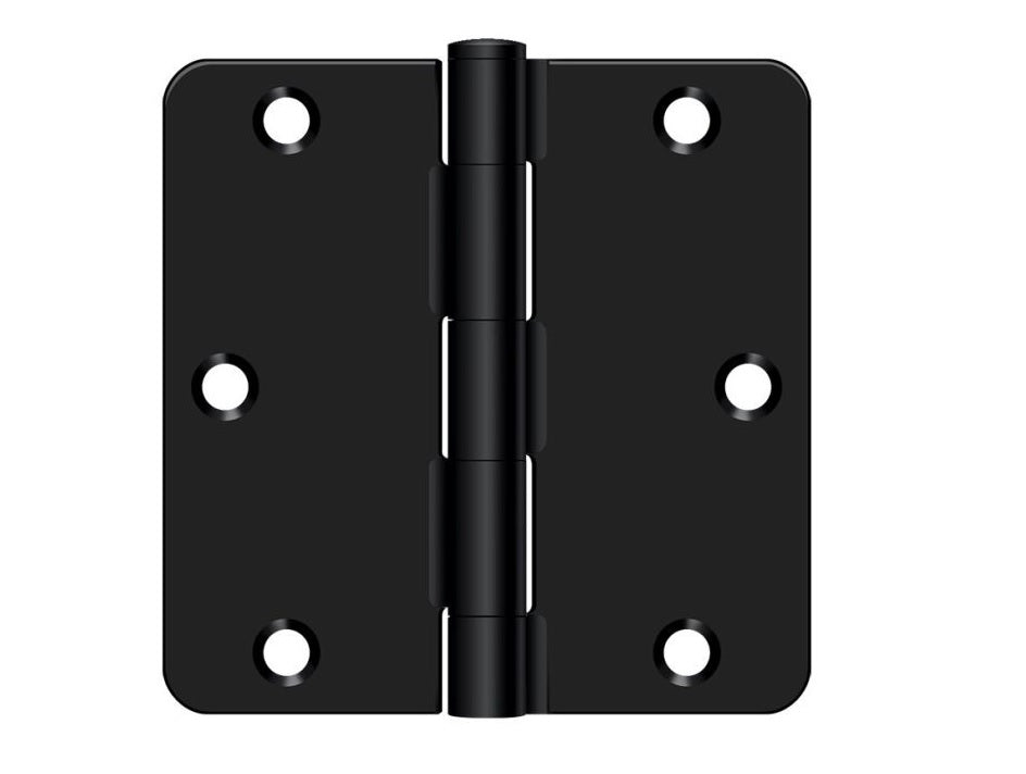 Deltana S35R41B Residential Thickness Radius Hinge, Flat Black