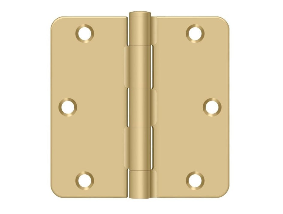 Deltana S35R44 Residential Thickness Radius Hinge, Satin Brass