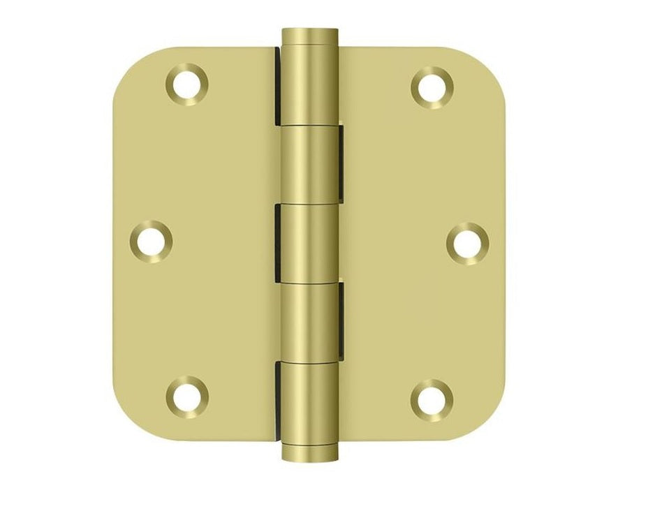 Deltana DSB35R53 Radius Hinge, Bright Brass