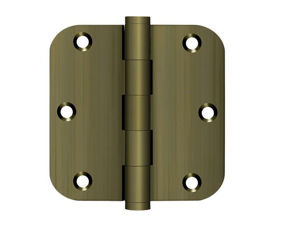 Deltana DSB35R53 Radius Hinge, Bright Brass