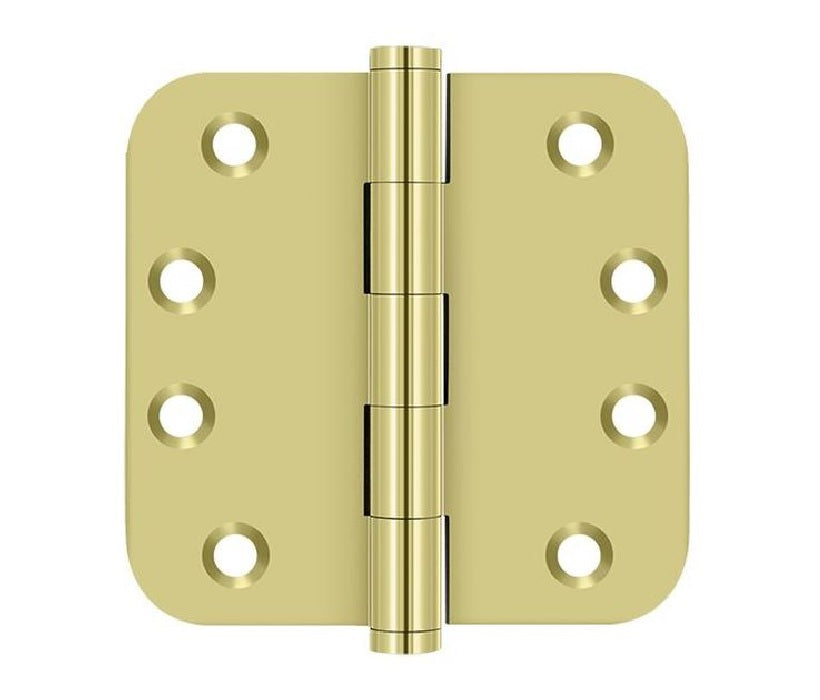 Deltana DSB4R53-R Residential Radius Hinge, Bright Brass