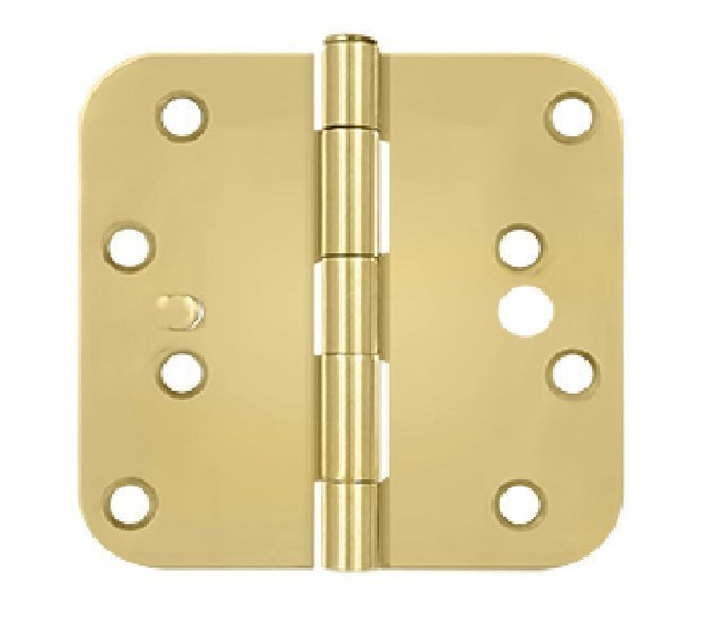 Deltana S44R53-SEC Radius Hinge, Bright Brass