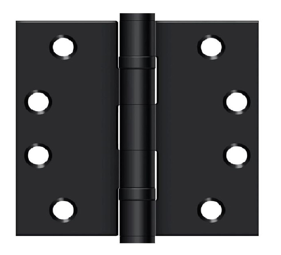 Deltana S44HDBB1B Square Door Hinge, Flat Black