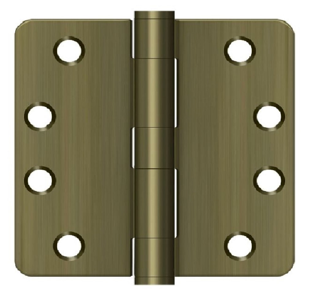 Deltana S44R4HD5 Radius Door Hinge, Antique Brass