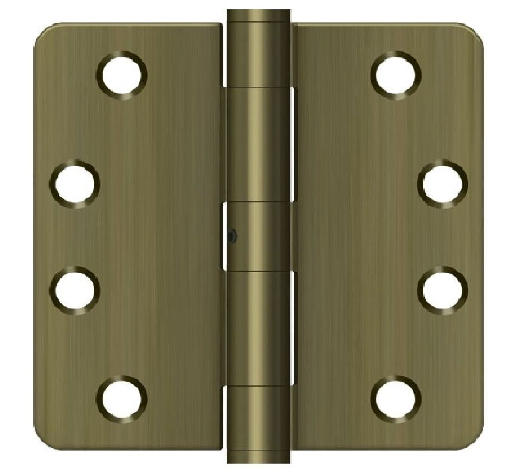 Deltana S44R4HDN5 Radius Door Hinge, Antique Brass