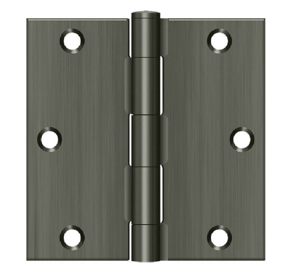 Deltana S35U15A-R Square Door Hinge, Antique Nickel