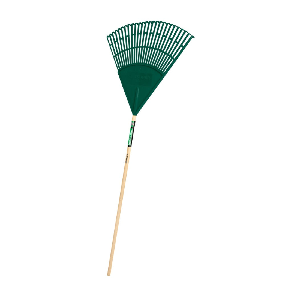 Truper EP-26 Tru-Tough Plastic Leaf Rake, Wood Handle