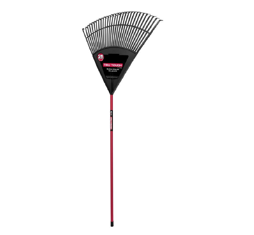 Truper EP-30F Tru-Tough Plastic Leaf Rake, Fiberglass Handle