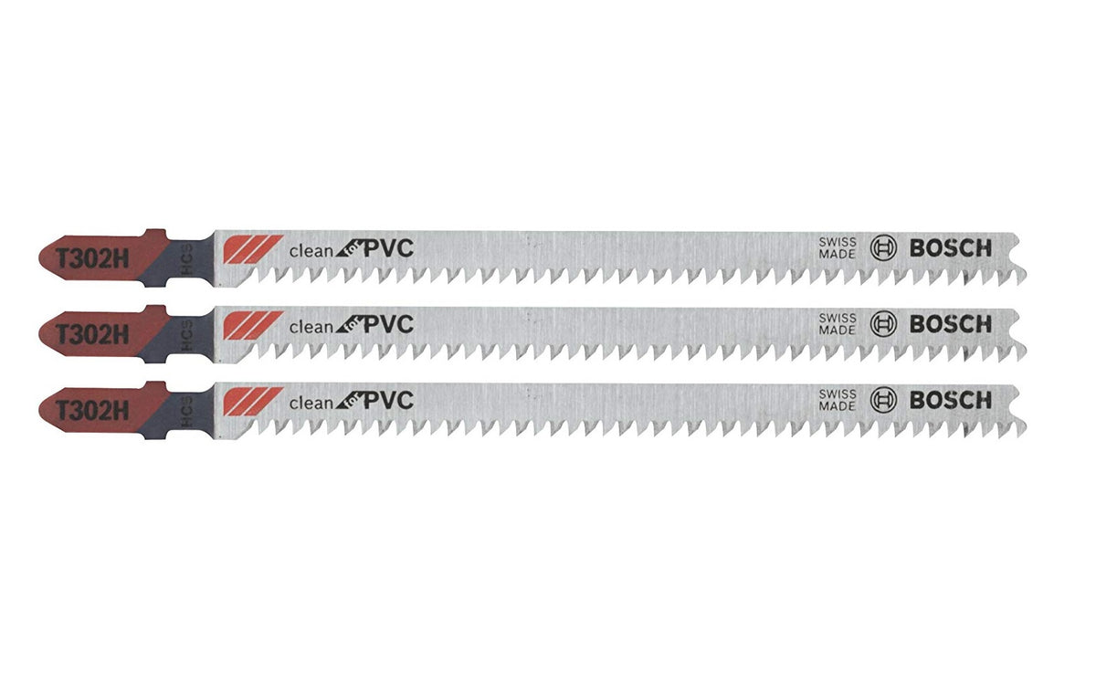 Bosch T302H3 10 TPI Clean for PVC T-Shank Jig Saw Blades