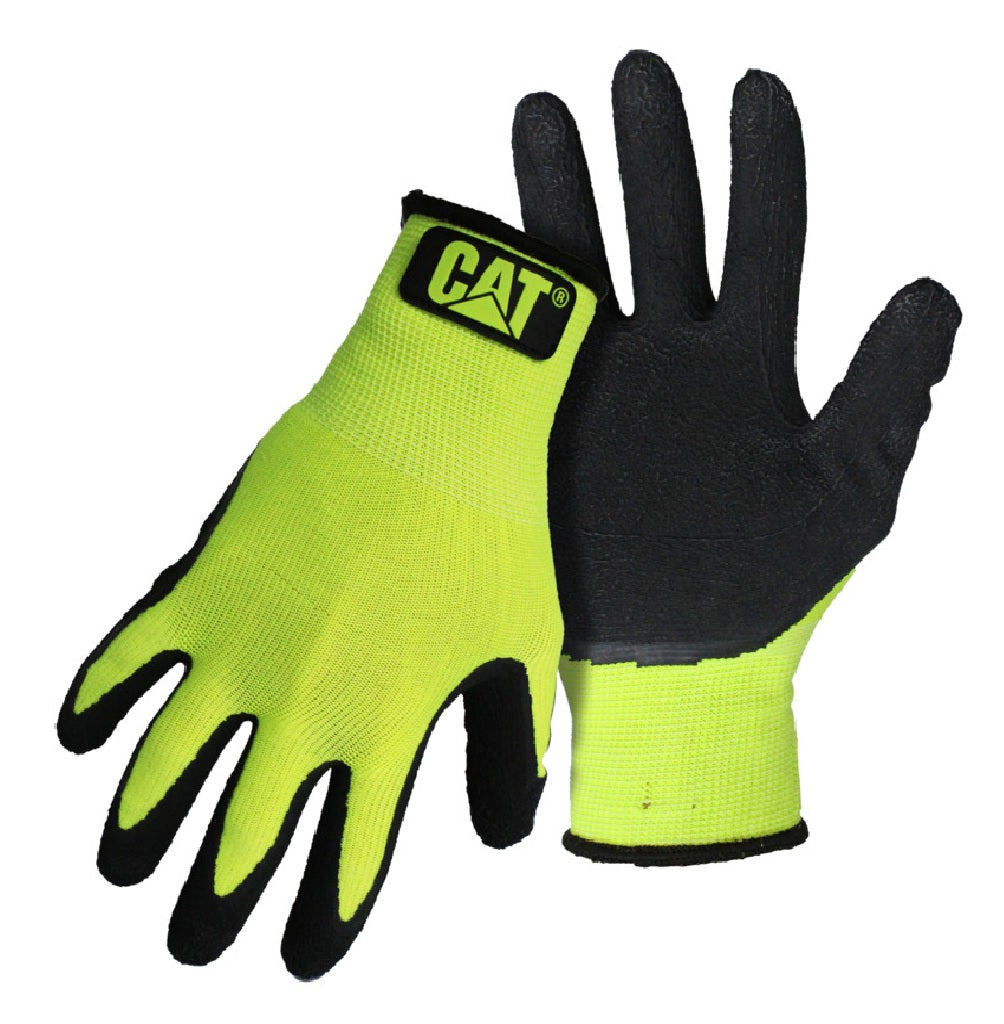 Cat CAT017418L Hivis Poly Knit Coated Palm Glove