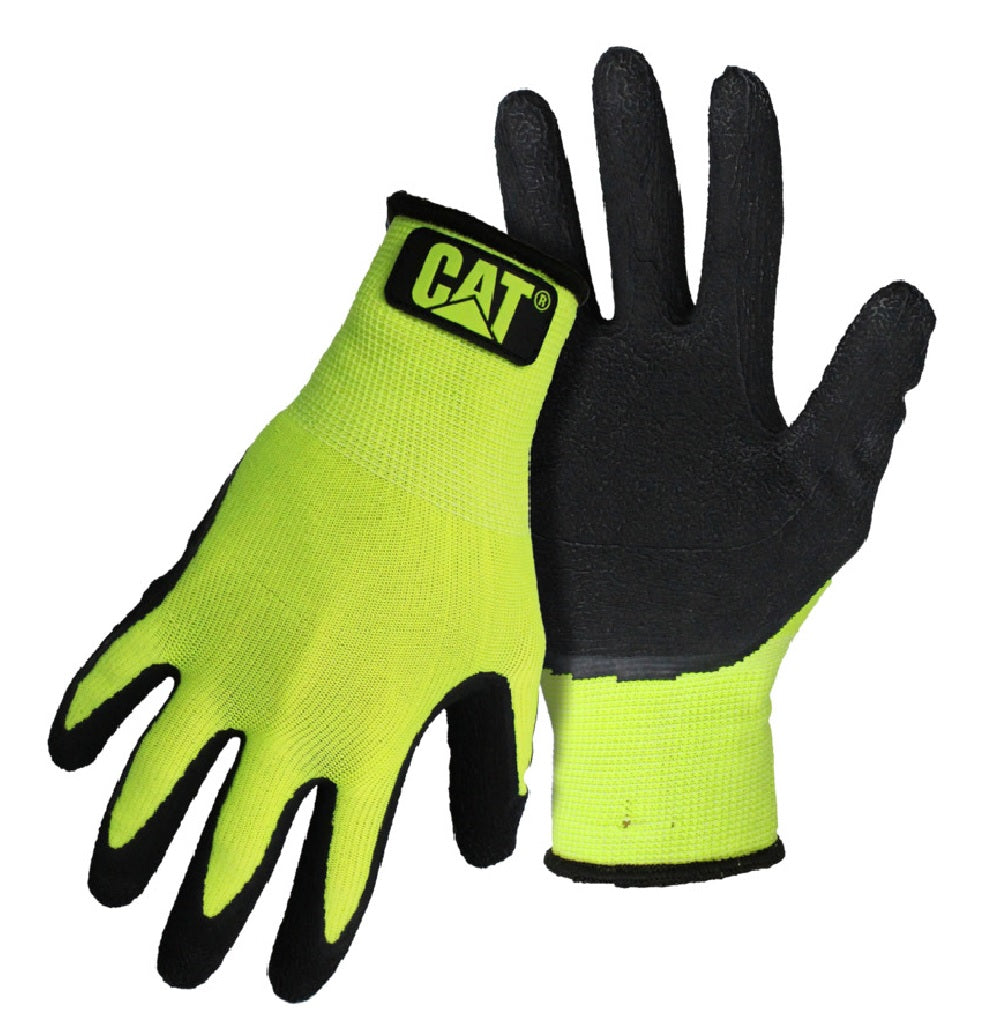Cat CAT017418M Hivis Poly Knit Coated Palm Glove