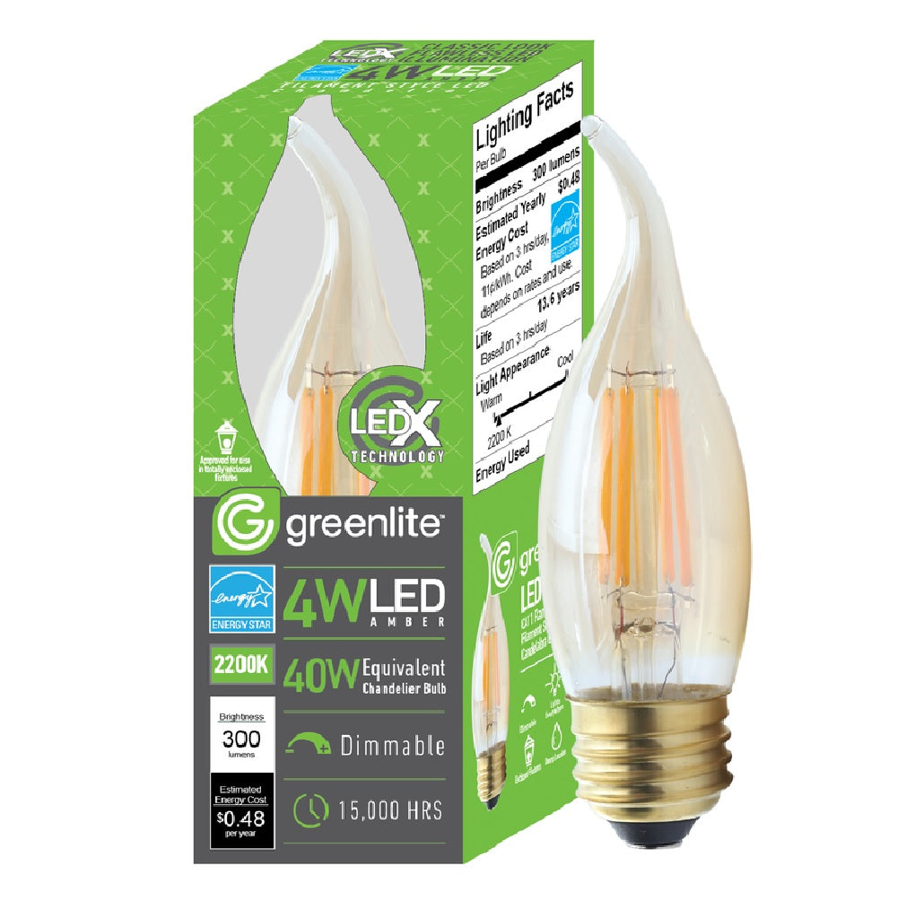 Greenlite 48850 C10 E26 (Medium) LED Flame Bulb