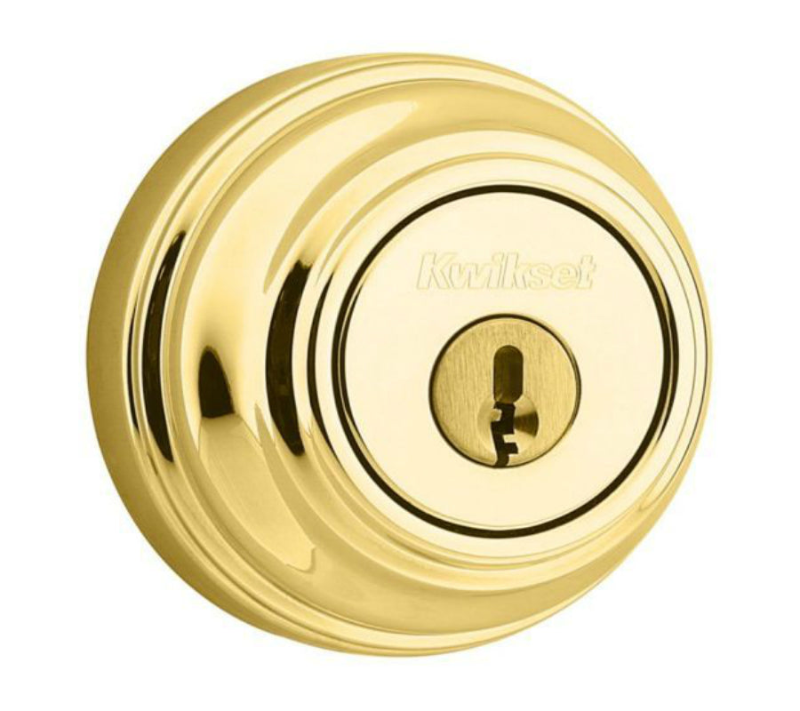 Kwikset 980S-L03 Single Cylinder Deadbolt, Brass