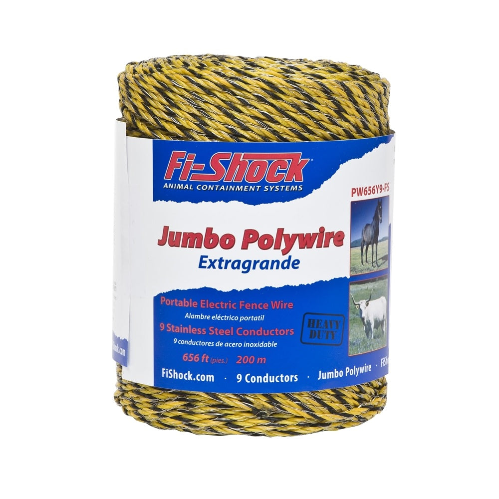 Zareba PW656Y9-Z/FS Electric Fence Jumbo Polywire, 656', Yellow
