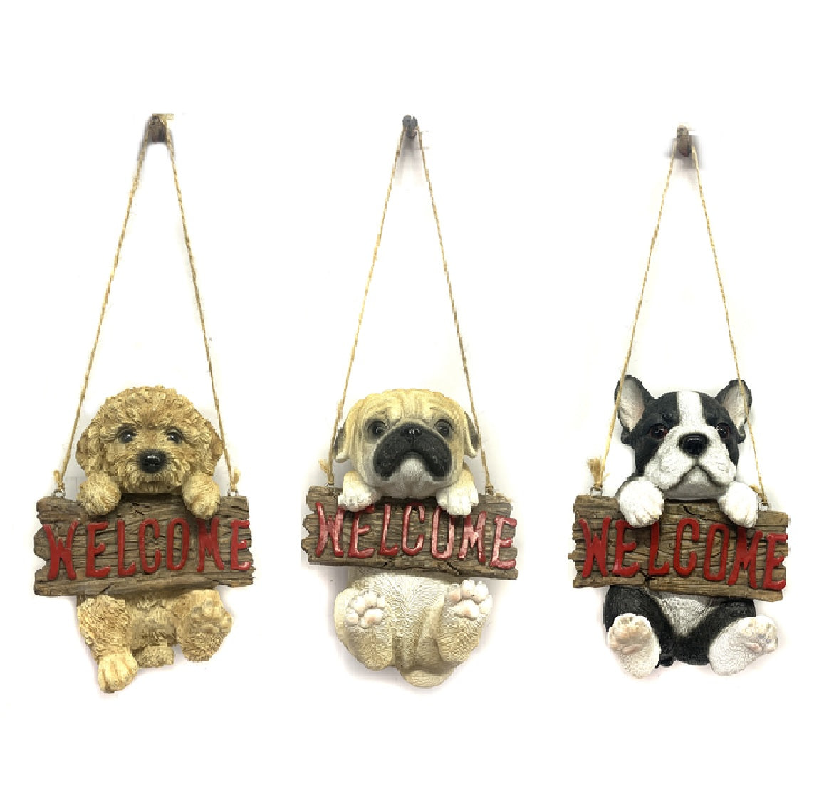 Infinity CA105224 Welcome Dog Wall Hanging Decor, Polyresin