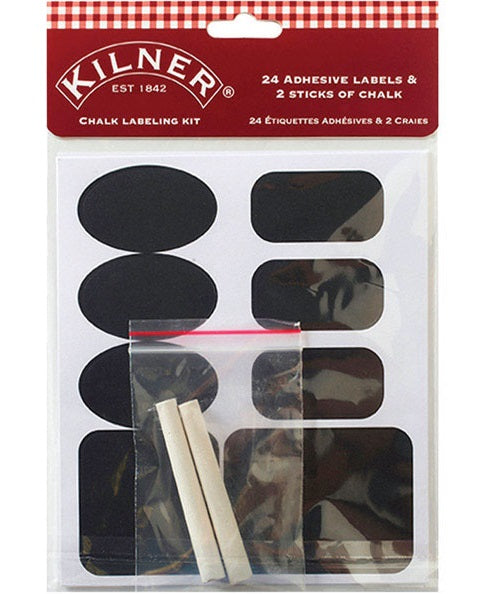 Kilner 0025446 Adhesive Chalk Jar Labels, Assorted Shape