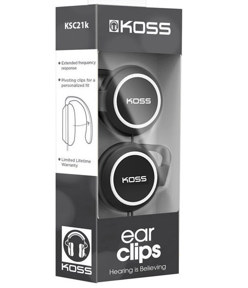 Koss KSC21k Sport Clip On Ear Headphones, Black