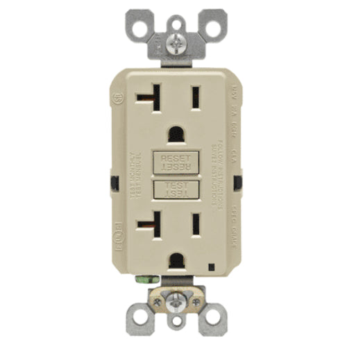 Leviton R01-GFNT2-0KI Self-Test GFCI Receptacle, Ivory