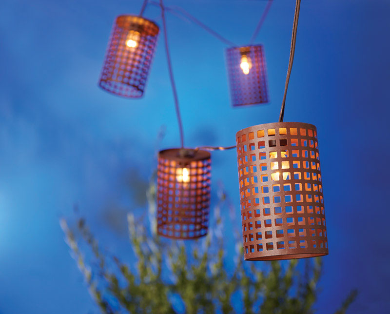 Living Accents 61AGV112 Clear Large Metal Lantern Light Set, 7.5 ft. Long