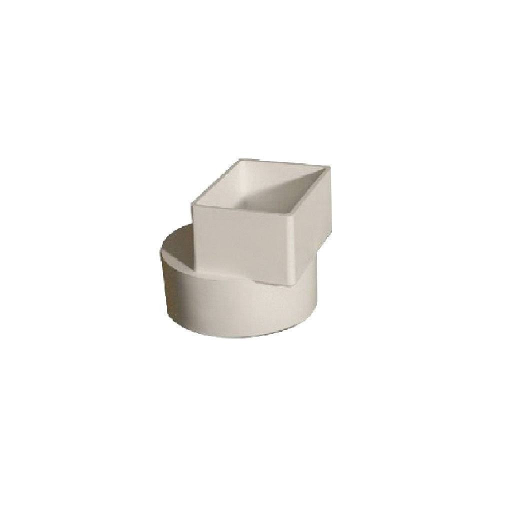NAPCO 9P13 SDR 35 Solvent Weld Flushmount Downspout Adapter, White, PVC