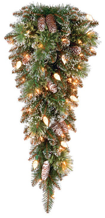 National Tree GB3-335-30T Prelit Glittery Teardrop Swag, 36" Length