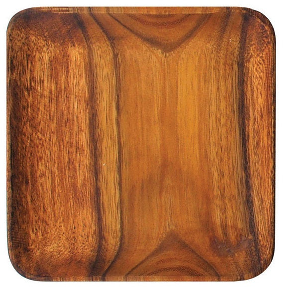 Pacific Merchants Acaciaware K0051 Acacia Wood Square Plate, 7"