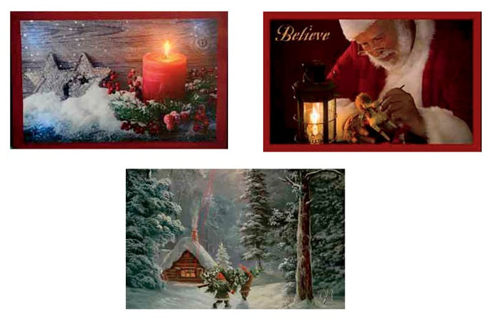 Product Works 61085_PDQ6 Candy Cane LED Canvas Christmas Picture, 11" x 17"