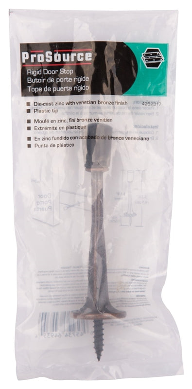 Prosource H20-Z029-PS Baseboard Doorstop, Zinc Die-Cast, Venetian Bronze, 3-1/8"