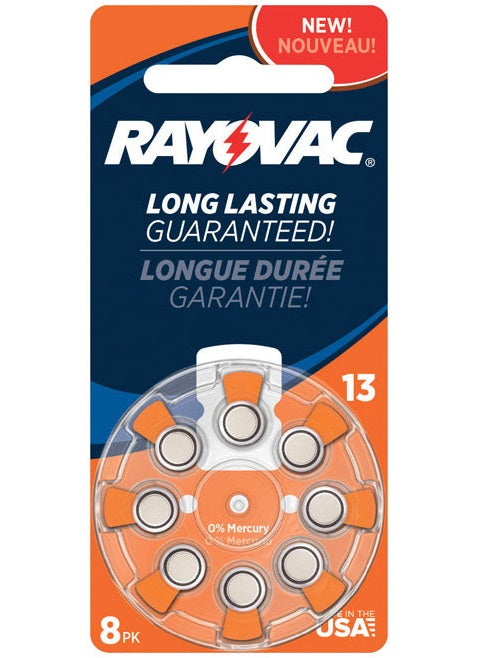 Rayovac L13ZA-8ZM Hearing Aid Batteries, 1.45 Volt