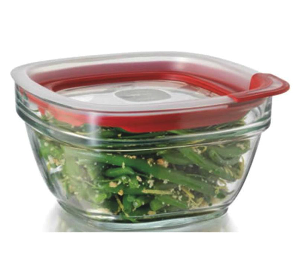Rubbermaid  2856004 Glass Food Storage Container, 4 cup, Square