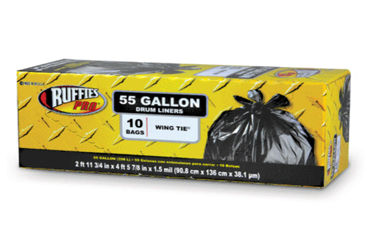 Ruffies Pro 1124920 Drumliner Trash Bags, 55 Gallon