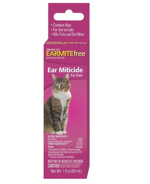 Sergeant's Pet 02103 Sentry HC Earmite Free Ear Miticide For Cats, 1 Oz