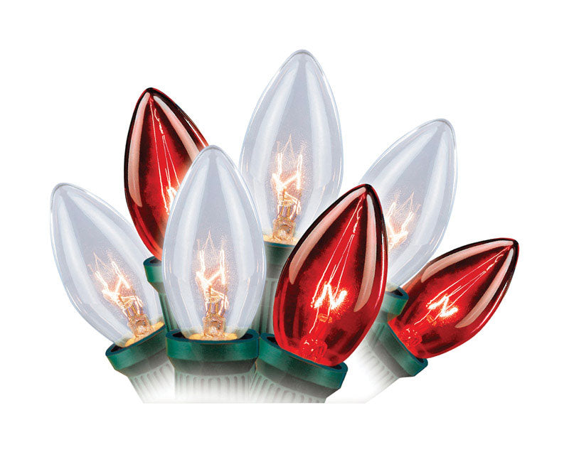 Sienna C4BG4N11 Ceramic C9 Light Set, 25 Lights, Red & White