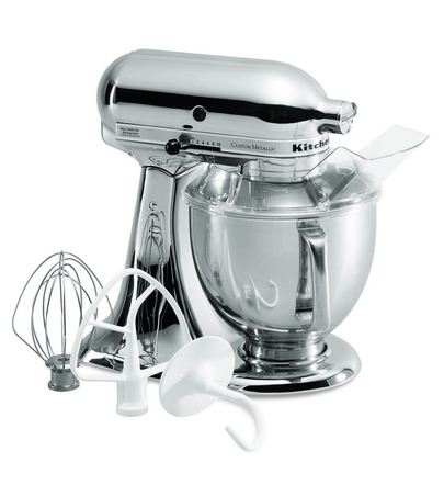 KitchenAid KSM152 Custom Metallic Series Tilt-Head Stand Mixer, 5-Qt., Chrome