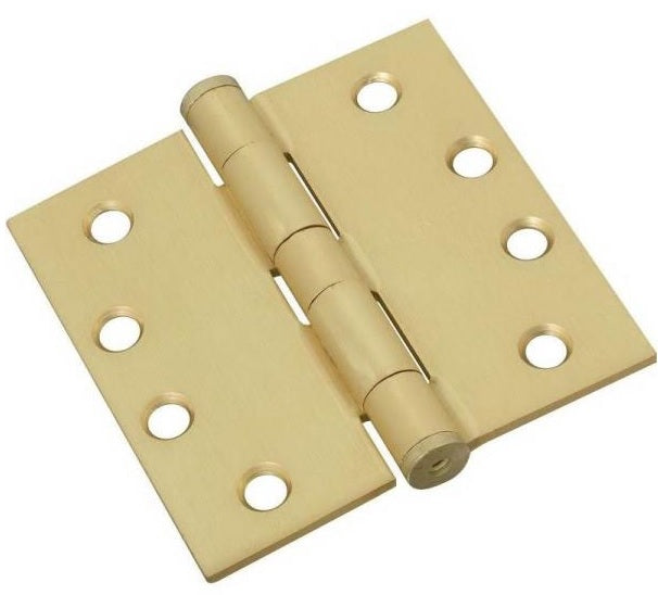 Stanley S820-654 RPF179 Standard Weight Hinge, 4", Satin Brass