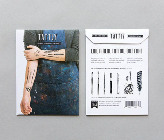 Tattly 5035WS3 Art Supplies Set Temporary Tattoos