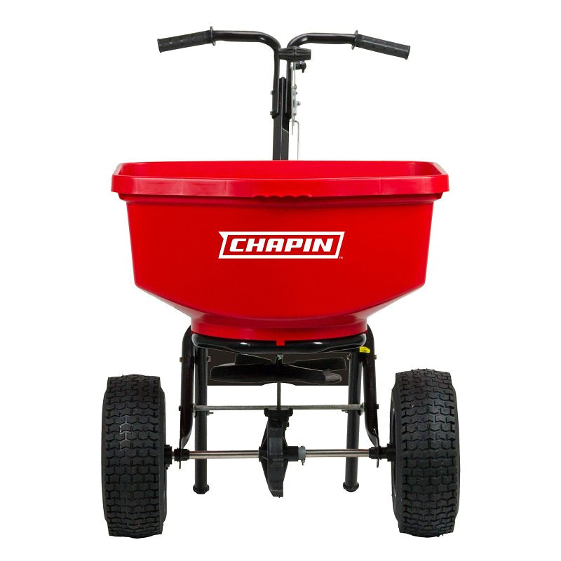 Chapin 8303C Contractor Turf Spreader, 100 lb, Steel Frame, Poly Hopper, Pneumatic Wheel