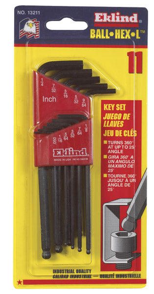 Eklind 13211 Ball End Hex Key Set, 11-Piece