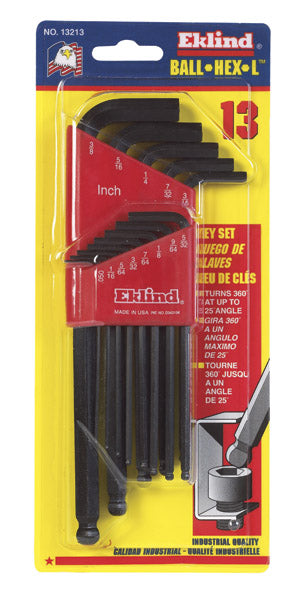 Eklind 13213 Long Ball Hex-L Key Set, 13 Piece