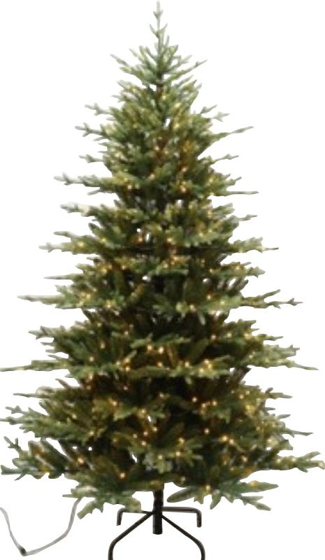 Santas Forest 61944 Pre-Lit Cascade Noble Fir Tree, 4 ft H, Nobel Fir Family, Mini Bulb, Multi/Clear Light