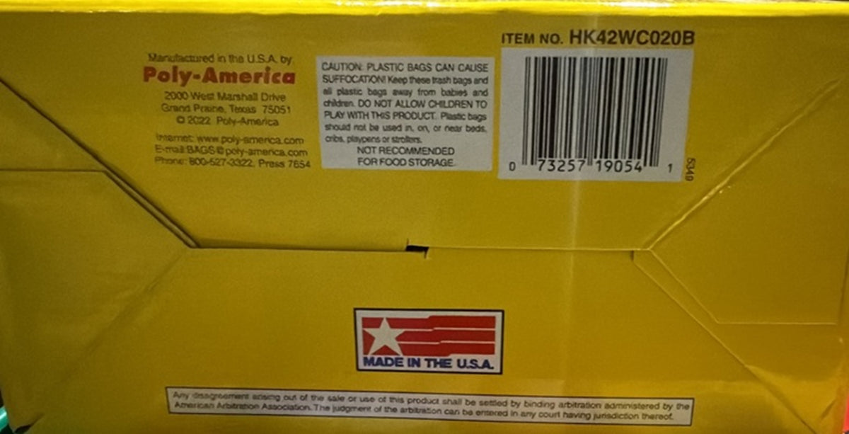 Husky HK42WC020B Contractor Clean-Up Bags, 3 Mil, 42 Gallon, 20 Bags/Bx