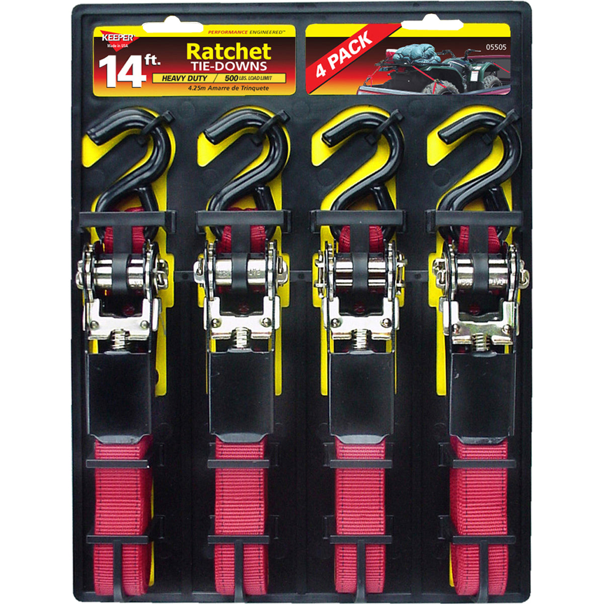 Keeper 05505 Ratchet  Tie-Down 14'x1", Red