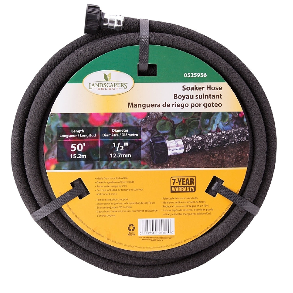 Landscapers Select P174-161102 Soaker Hose, Black, 50 ft L