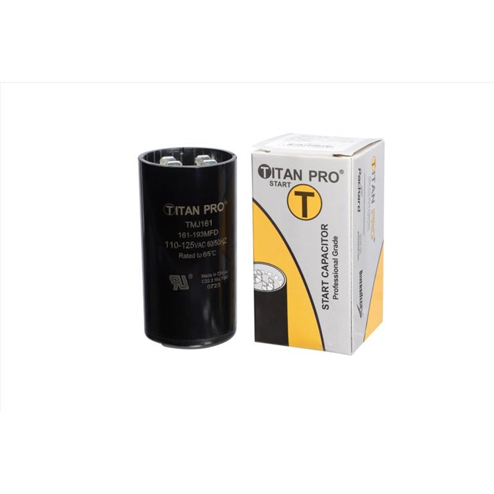 Titan Pro TMJ161 161-193 MFD Round Start Capacitor, Aluminum