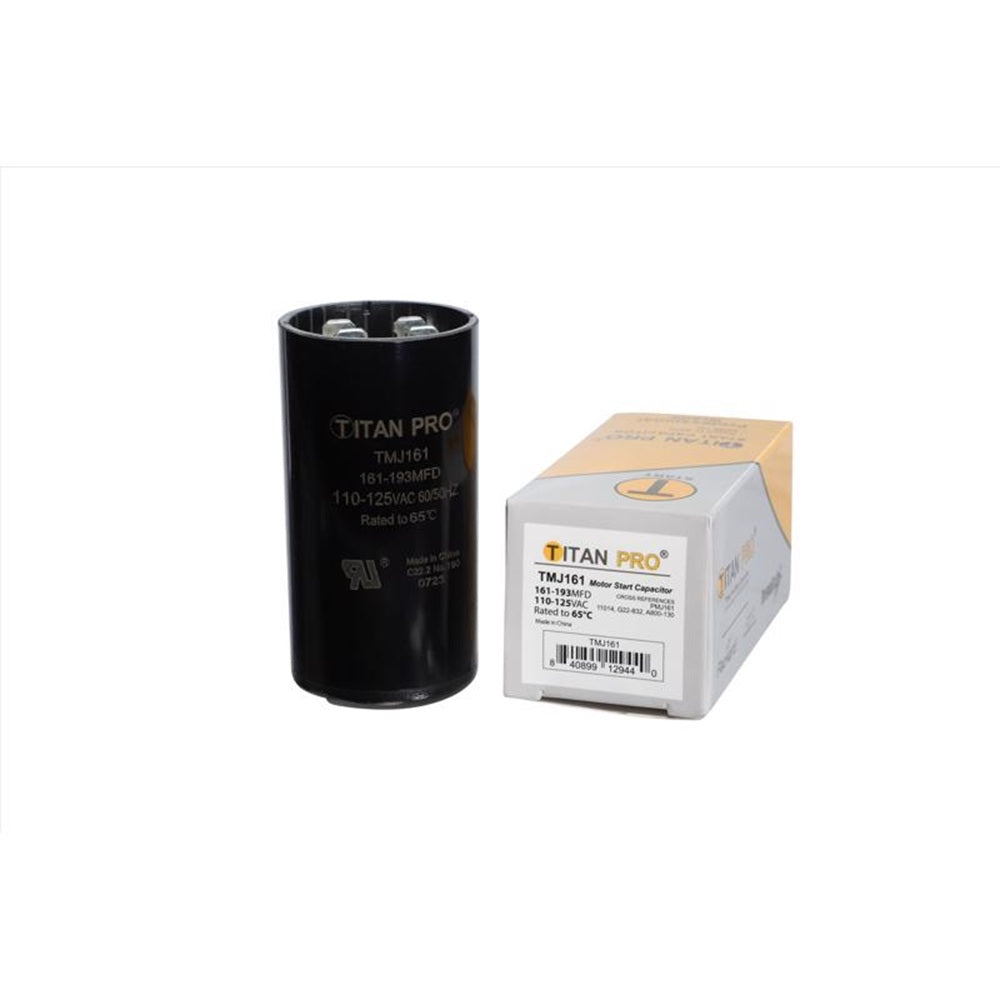 Titan Pro TMJ161 161-193 MFD Round Start Capacitor, Aluminum