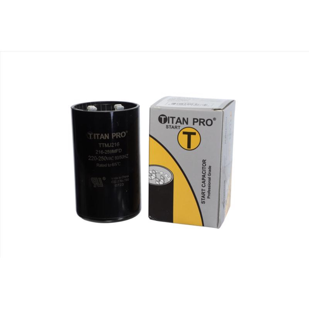 Titan Pro TTMJ216 216-259 MFD Round Start Capacitor, Resin