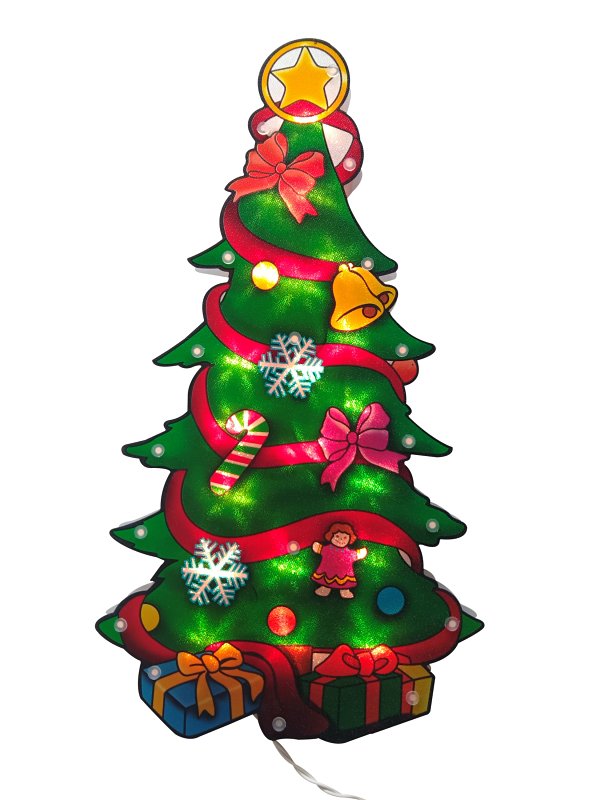 Santas Forest 60981 Christmas Trees, 9 in W, Plastic, Colorful, Mini Bulb, Internal Light