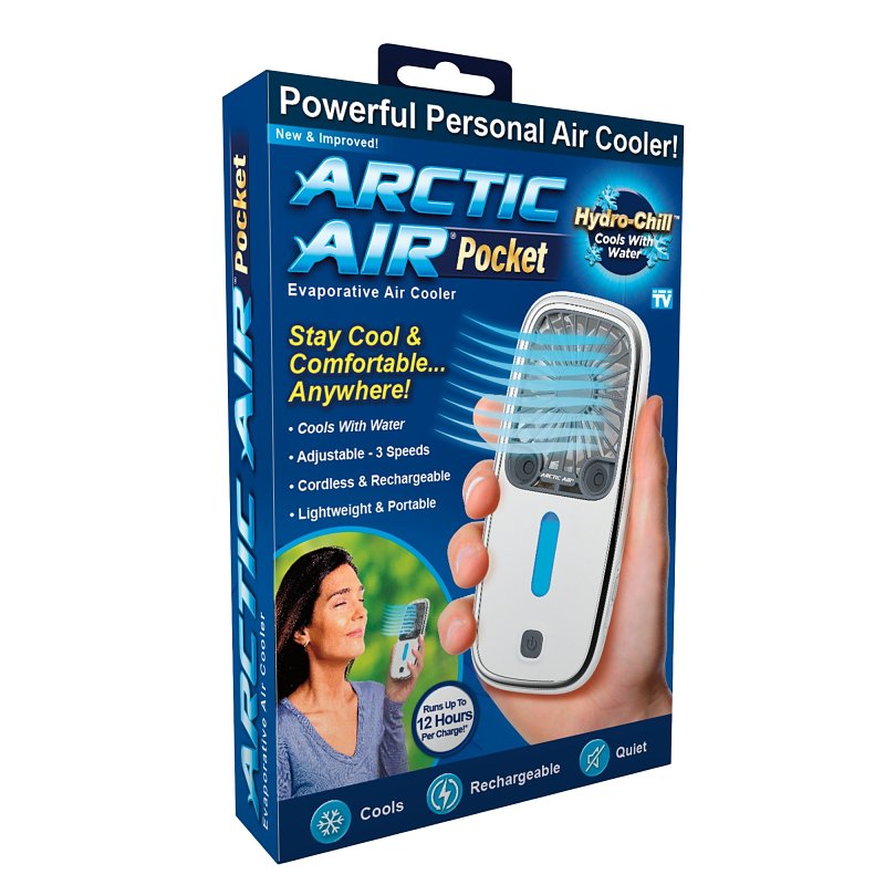 Arctic Air AAPKT-MC12/6 Pocket Cooler, 3-Speed, White