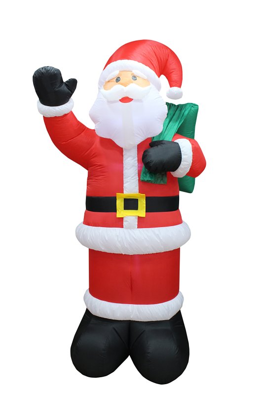 Santas Forest 90951 Inflatable Waving Santa, 8 ft, Polyester, Red, Int ...