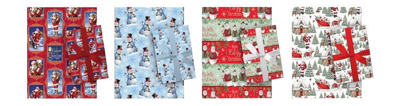 Santas Forest 67901 Traditional Gift Wrap, Paper, Assorted, Matte
